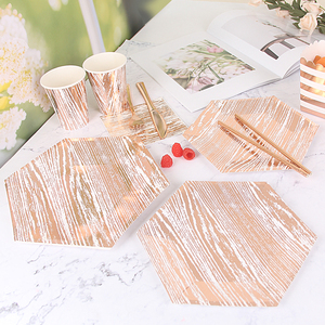 Assiettes <span class=keywords><strong>en</strong></span> papier biodégradables compostables bon marché <span class=keywords><strong>en</strong></span> <span class=keywords><strong>gros</strong></span>, assiettes jetables personnalisées pour fête d'Halloween, assiette <span class=keywords><strong>en</strong></span> papier dorée - Product Image 5