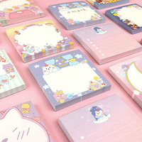 Bloc de Notas Adhesivas Kawaii Divertidas, Cuadrados Adhesivos con Dibujos Animados, Set de Papelería, Bloc de Notas para la Escuela, Oficina, Recordatorios Diarios, Regalos