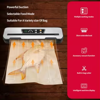 Machine d'emballage sous vide électrique portative pour aliments frais, panneau en acier inoxydable étanche, écran LCD, fonctionnement automatique