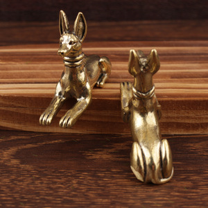 Vintage Brass Reclining Dog Figurine Tea Pet Desktop Ornament Zodiac Animal Decor <b>Metal</b> Craft Gift for Home Decoration - Product Image 3