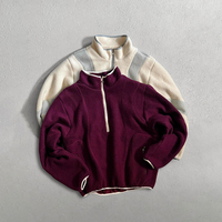 Vestes en sherpa à fermeture éclair avec logo personnalisé, chaudes pour l'hiver, design patchwork coloré, vêtements décontractés, vestes en sherpa lourdes pour hommes