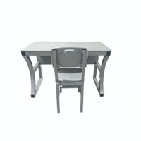 Ensemble bureau et chaise pour professeur, hauteur fixe 120 cm, design moderne, table d'étude en plastique avec structure en acier, anti-rayures, mobilier scolaire
