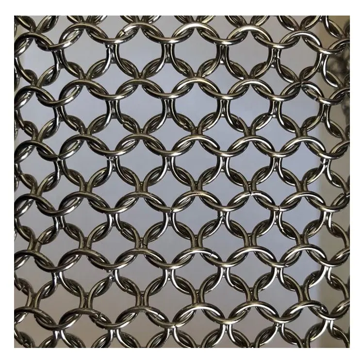 Stainless steel chainmail ring mesh 10 mm ring mesh curtain woven by 1.2 mm diameter metal wire