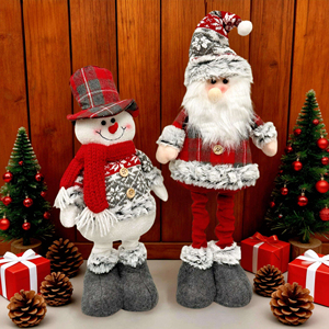 Muñeco telescópico navideño con patas extensibles, decoración de felpa tejida de Papá Noel, decoración navideña para ventana. - Product Image 6