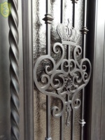 Porte de sécurité en fer forgé double rustique décorative, entrée principale, extérieure, battante, en verre pour maison, appartement, acier chinois pour hôtels