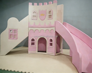 Equipo de Juegos Interior Estilo Cuento de Hadas para Niños, <span class=keywords><strong>Castillo</strong></span> Interactivo y de Juego de Roles con Tobogán, Juego Suave para Cafetería Infantil y Escuela - Product Image 6