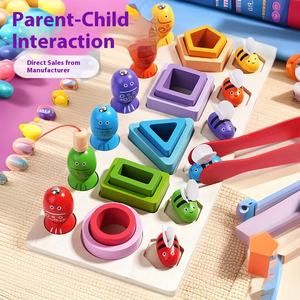 Montessori Sortier- und Stapelspielzeug aus Holz – <span class=keywords><strong>Top</strong></span> Lernpuzzle zur Formen- und Farberkennung & Entwicklung der Feinmotorik - Product Image 1