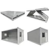 Maison conteneur pliable en Z durable de 20 pieds avec structure en acier thermolaqué, isolation en laine de roche A1, maison mobile préfabriquée en kit