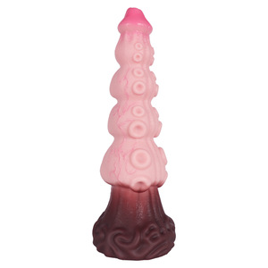Dildo texturé en forme de tentacule de pieuvre avec ventouse surélevée et base large, jouet anal géant pour adultes - Product Image 3