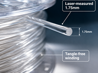 Filament d'imprimante 3D PETG neutre 1,75 mm transparent, résistant aux chocs, pour pièces fonctionnelles Bambu Lab Creality