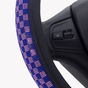Housse de volant en cristal à carreaux, légère, respirante, universelle, adaptée à la plupart des voitures, SUV, fourgonnettes, décoration de véhicule - Product Image 5