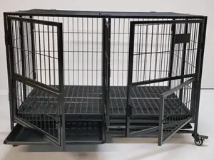 Однослойная двухдверная настраиваемая металлическая собачья будка для домашних животных Роскошная собачья клетка