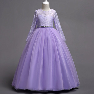Robe de princesse tutu à manches longues en dentelle pour filles, col cœur, robe de bal, robe de demoiselle d'honneur blanche, tenue de spectacle - Product Image 3