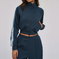 Vêtement de sport personnalisé pour femme, grande taille, léger, à manches longues, avec fermeture éclair intégrale et poches zippées, style yoga enveloppant la taille