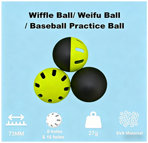 Balle de <span class=keywords><strong>Wiffle</strong></span> 73 mm, 8/16 trous, durable, de haute qualité, en plastique EVA léger, balle d'entraînement de baseball pour enfants et adultes, jeu en intérieur et en extérieur - Product Image 2