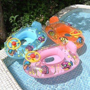 TANYOZHE Anillo de natación inflable de 60x45cm con diseño de pez de dibujos animados para niños, dispositivo de flotación para piscina - Product Image 3