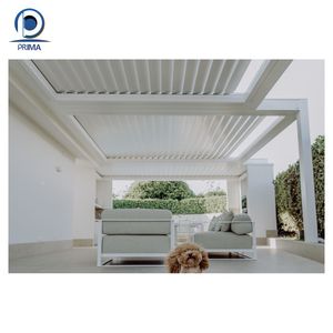Pabellón de aluminio retráctil automático con techo solar y cenador enrollable y <span class=keywords><strong>cortinas</strong></span> de cenador <span class=keywords><strong>para</strong></span> patios - Product Image 6