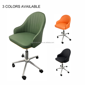 <span class=keywords><strong>Silla</strong></span> de Oficina Nórdica con Asiento Tapizado en Cuero PU, Giratoria con <span class=keywords><strong>Ruedas</strong></span>, Sillas de Bar para el Hogar y el Espacio de Trabajo - Product Image 4