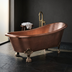Freestanding Oval Luxury Copper Bath <b>Tub</b> Antique Brown Claw Foot Handcrafted for Adults Bathroom Spa - Product Image 1