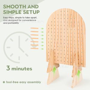 Présentoir à accessoires capillaires en bois avec panneau perforé et clous pour rangement et organisation verticaux sur bureau - Product Image 2