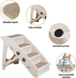 Hot Sailing Plastic Anti-Slip Furniture Foldable Pet Ladder Stairs with 4 <strong>Steps</strong> Ramp <strong>Dog</strong> <strong>Steps</strong> for High <strong>Bed</strong> <strong>Dogs</strong> - Product Image 4