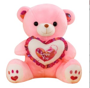 San valentino all'ingrosso orso LED bagliore nel buio abbraccio cuori illuminazione musicale san valentino <span class=keywords><strong>orsacchiotti</strong></span> peluche peluche - Product Image 2