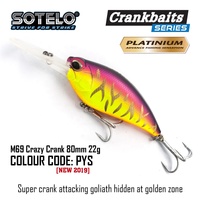 Umpan Pancing Casting dan Trolling Sotelo [Platinum] Advance Fishing Sensation 80mm 22g Crazy Crank 80F Deep Diver
