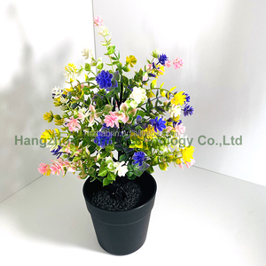 Plante artificielle de violet africain <span class=keywords><strong>en</strong></span> <span class=keywords><strong>pot</strong></span>, fleurs vertes réalistes pour la maison, le bureau, les mariages, Noël, écologique - Product Image 6