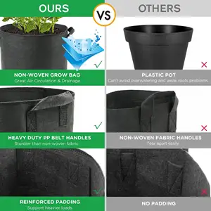 Durable Breathable Non-woven Fabric Grow Bag Gardening Planting Pots Grow Bags For Plant