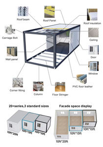 Maison préfabriquée modulaire de 20 pieds, bar mobile portable, bureau à domicile, <span class=keywords><strong>café</strong></span>, cabine, petite maison préfabriquée, maison en conteneur en verre - Product Image 3