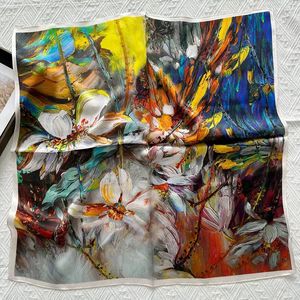 Alta calidad único barato personalizado cuadrado impreso satén poliéster seda bufanda Bandana - Product Image 5