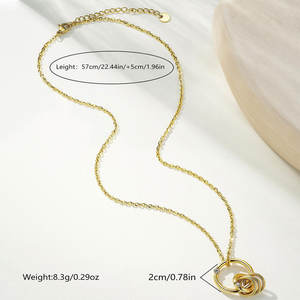 Collana in acciaio al titanio placcato oro reale 18k di lusso personalizzata Non sbiadita Versatile alla moda catena per clavicola da donna - Product Image 4