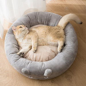 Cama de pana para mascotas, Material cálido, forma de <span class=keywords><strong>Totoro</strong></span>, redonda, a la moda, para perros y gatos - Product Image 5