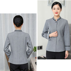 長袖レストランクリーナースタッフウェイター刺繍ワークウェアカスタムロゴホテルハウスキーピング制服 - Product Image 2