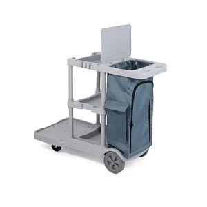 Hôpital durable de haute qualité quatre roues nettoyage vadrouille essoreuse chariot pour le nettoyage des sols