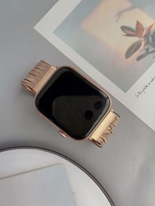 Chaîne métallique à pompons pour femmes <span class=keywords><strong>Bracelet</strong></span> en métal en acier inoxydable pour Iwatch 8 7 6 5 4 3 2 1 <span class=keywords><strong>Bracelet</strong></span> pour <span class=keywords><strong>Apple</strong></span> <span class=keywords><strong>Watch</strong></span> Band 49mm 45mm 41m - Product Image 5