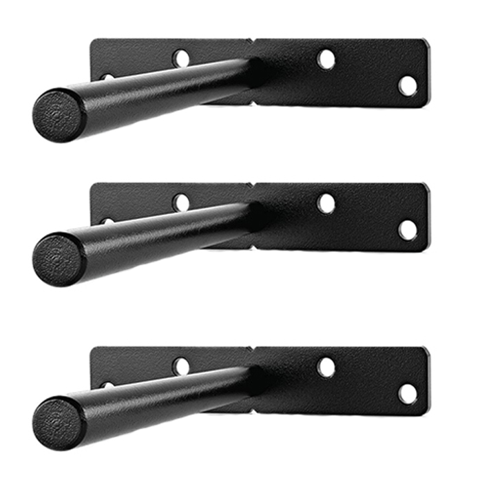 6 inch Black heavy duty hidden floating shelf brackets cast iron supports metal decorative wall blind support invisible bracket