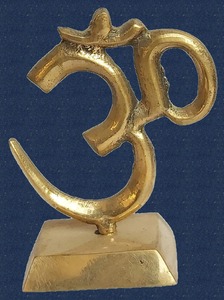 Brass Om Murti for Temple Worship, Car Dashboard, and Home Decor office decor Car Dashboard <b>Mandir</b> Pooja Murti - Product Image 3