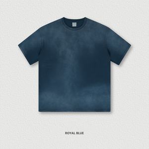 Wholesale 270G Heavyweight 100% Cotton Youth Round Neck Wash Short-sleeved American Street Loose Gradient Trendy Men's T-<b>shirt</b> - Product Image 4