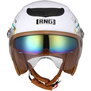 BYB/RNG autocollant blanc mat BY-717ABS3/4 visage casque de moto tout-terrain visage ouvert unisexe casque de moto - Product Image 2