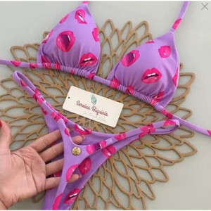 Sereias Biquinis Maillot de bain deux pièces croisé à imprimé floral pour femme, ensemble de bikini, vêtements de plage - Product Image 4