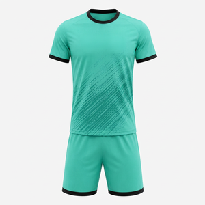 Ensemble de maillots de football unisexe, col en V, manches courtes, impression par sublimation, respirant, anti-transpiration, polyester, coupe athlétique - Product Image 1