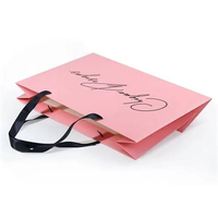 Sacs cadeaux en papier artisanal personnalisés avec logo, poignée en ruban, matériaux recyclés écologiques de luxe, emballage pour café de boutique