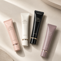 Tube Kosmetik Oval Grosir MUZE 30ml 50ml, Logo & Warna Custom, PCR-PE, untuk Foundation Cair, BB Cream, Tabir Surya