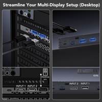 Commutateur KVM SYONG 8K HDMI pour deux ordinateurs, deux moniteurs, DP 1.4 HDMI 2.1 USB 3.0 4K 144hz Taux de rafraîchissement élevé pour le jeu