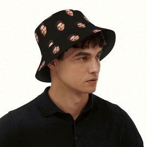 Custom Personalized Cartoon Face Design Bucket <b>Hat</b> for <b>Men</b> and Women Fashionable Summer Beach Fishing <b>Sun</b> Cap Daily Applicable - Product Image 4
