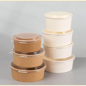 Emballage alimentaire jetable écologique 100% biodégradable en kraft, emballage à emporter, bol en carton pour nouilles, riz, papier, ramen - Product Image 1