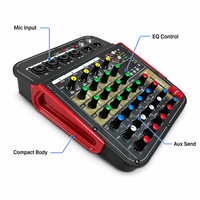 Console de mixage audio DJ analogique 6 canaux avec effets intégrés et USB/Bluetooth pour performances live, karaoké, studio d'enregistrement