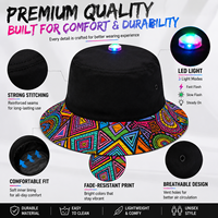 Cappello da Pescatore Luminoso di Lusso Boho con Luce LED Superiore per Pesca Notturna, Campeggio, Sicurezza e Attività all'Aperto