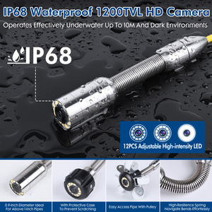 Caméra d'égout 30M 4.3 "caméra d'inspection de vidange de tuyau avec fonction DVR lumières LED étanche IP68 <span class=keywords><strong>endoscope</strong></span> <span class=keywords><strong>endoscope</strong></span> industriel - Product Image 5